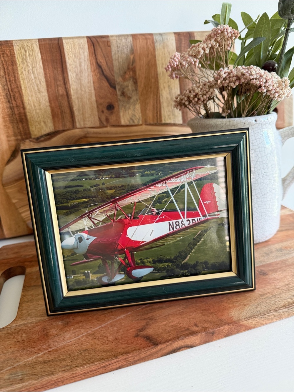 Vintage Picture Frame Green and Gold Classic